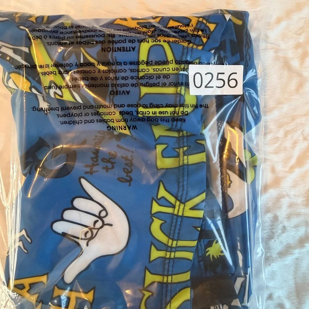 HIC Hawaiian Island Creations Board Shorts 31 Blue Polyester Spandex Surf Swim